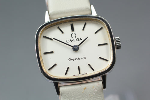 1976 Near MINT OMEGA Geneve 24mm 511.413 Manual White Dial Women's Watch Vintage