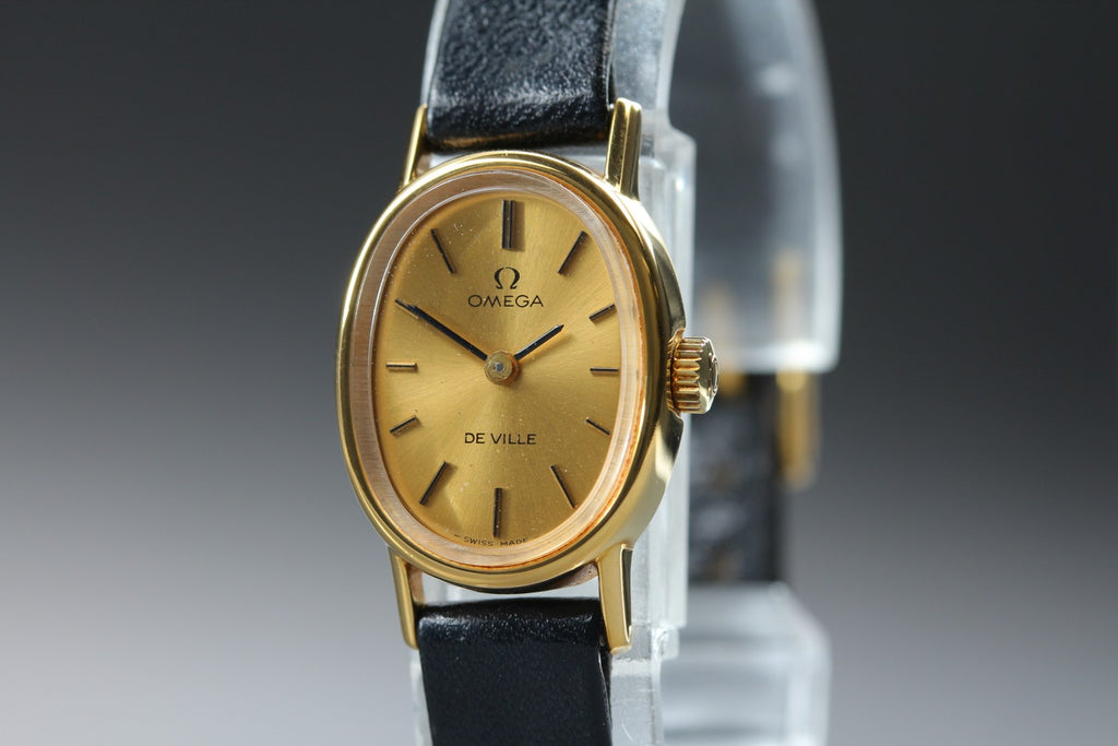 1977 Near MINT OMEGA De Ville 18mm 511.0553 Manual Gold Dial Women's Vintage