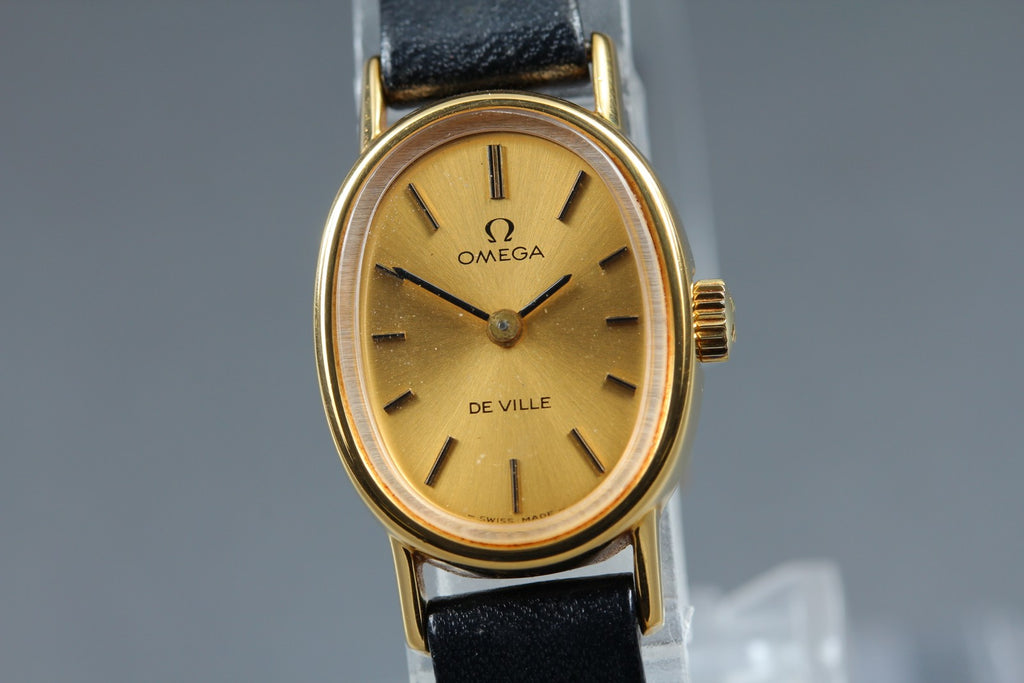 1977 Near MINT OMEGA De Ville 18mm 511.0553 Manual Gold Dial Women's Vintage