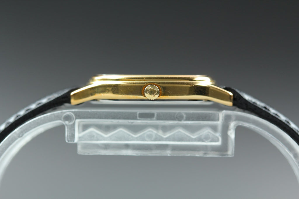 1987 w/Box OMEGA De Ville 20mm 591.0381 Quartz Gold Arabic Women's Vintage Exc+5