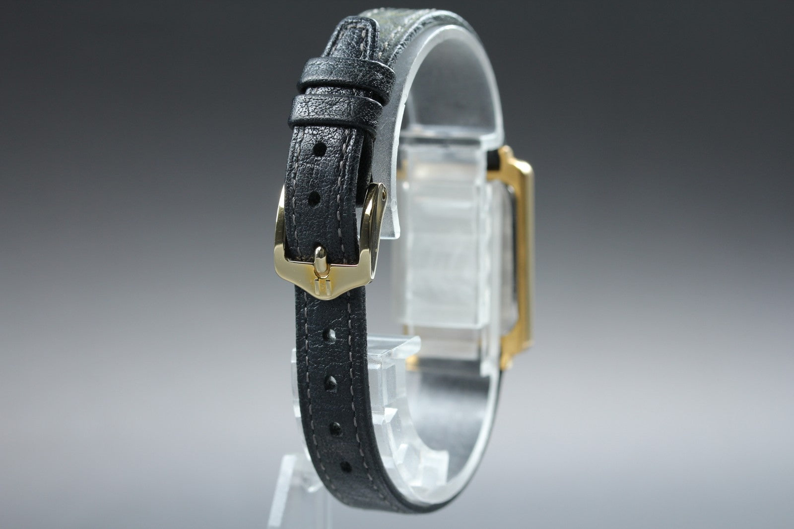 1985 Near MINT OMEGA De Ville 19mm 595.0084 Quartz Black Dial Women's Vintage