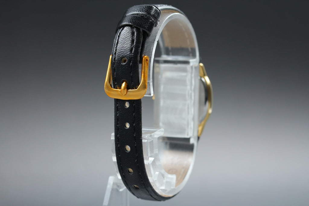 1984 Near MINT/Box OMEGA De Ville 20mm 591.0380 Quartz Gold Dial Women's Vintage
