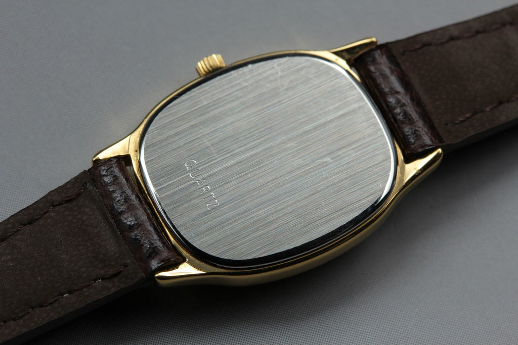 1985 Near MINT/Box OMEGA De Ville 20mm 591.0381 Quartz Gold Dial Women's Vintage