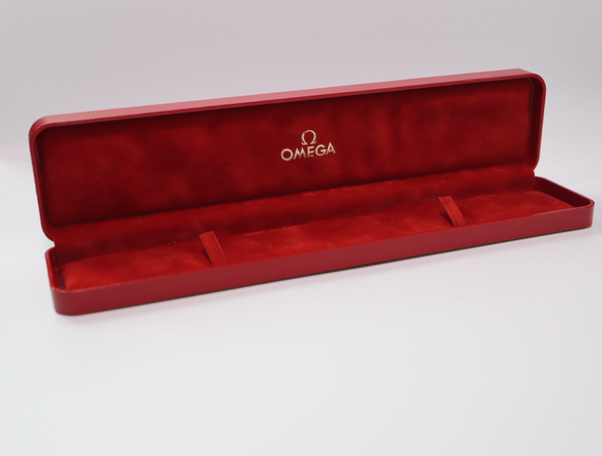 Near MINT OMEGA Vintage Red Watch Box Genuine Case Only for Men From JAPAN #2284