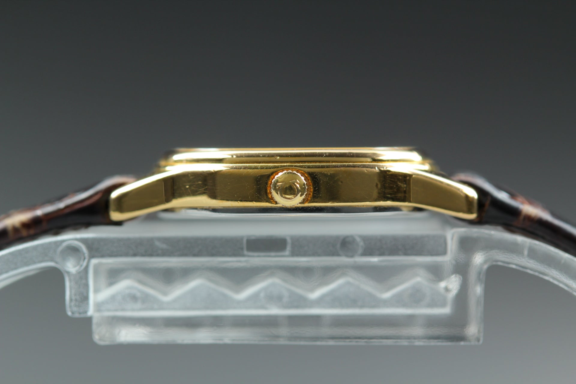 1984 w/BOX OMEGA De Ville 591.0280 20mm Quartz Gold Dial Women's Watch Exc+5