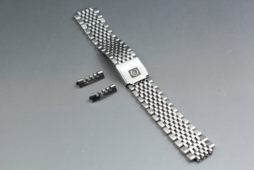 Near MINT OMEGA Seamaster Bracelet FF799/1444 18mm Stainless Steel Men's Vintage