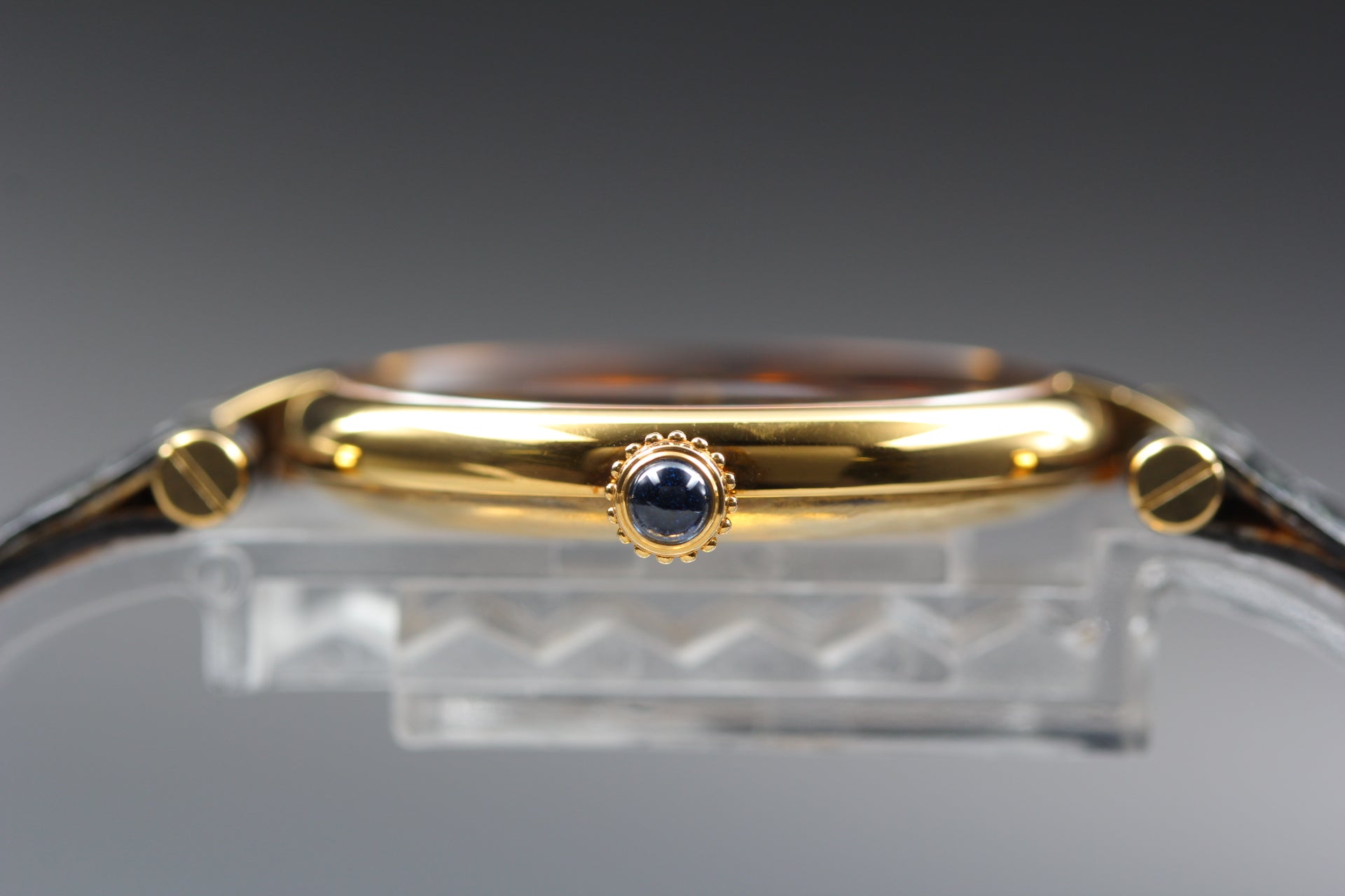 Near MINT Cartier Must de Vendome LM Vermeil 590003 30mm Quartz Black Unisex