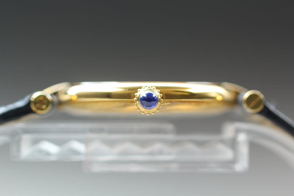 Near MINT Cartier Must de Vendome LM Vermeil 1861 30mm Quartz Roman Dial Unisex