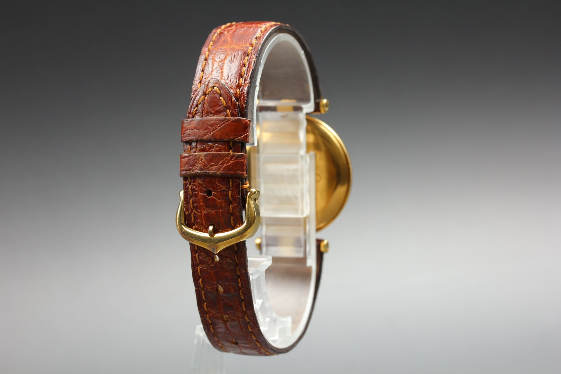 Near MINT Cartier Must de Vendome LM Vermeil 590003 30mm Quartz Roman Unisex