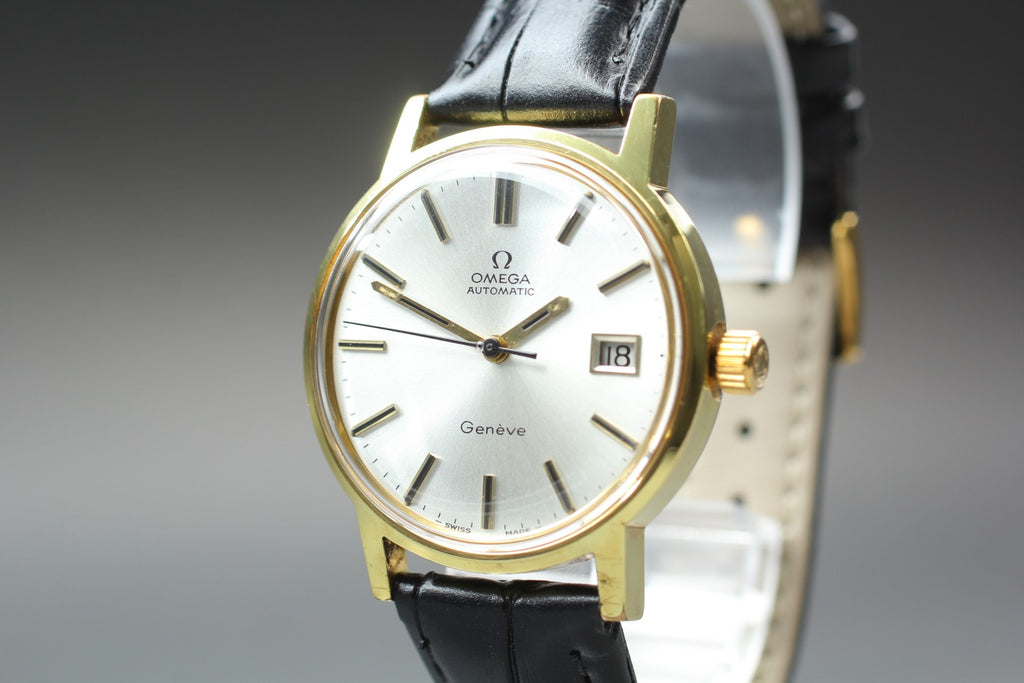 1972 Near MINT OMEGA Geneve 35mm 166.0098 Automatic Silver Dial Men's Vintage