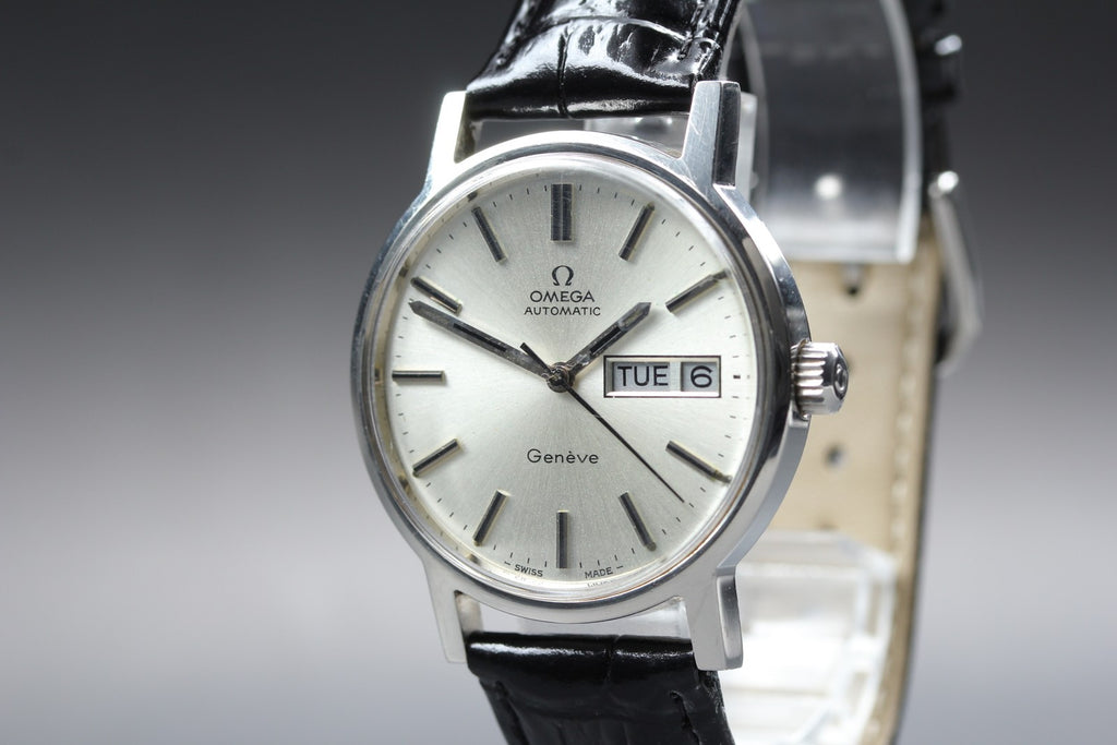1972 Near MINT OMEGA Geneve 35mm 166.0117 Automatic Silver Dial Men's Vintage