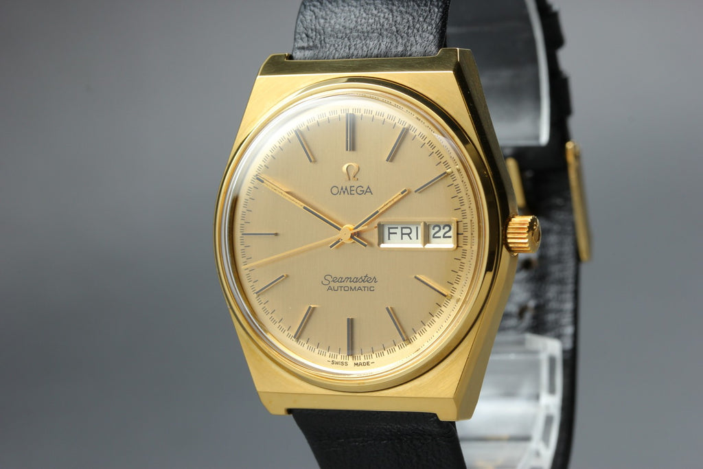 1979 Top MINT OMEGA Seamaster 35mm 166.0210 Automatic Gold Dial Men's Vintage