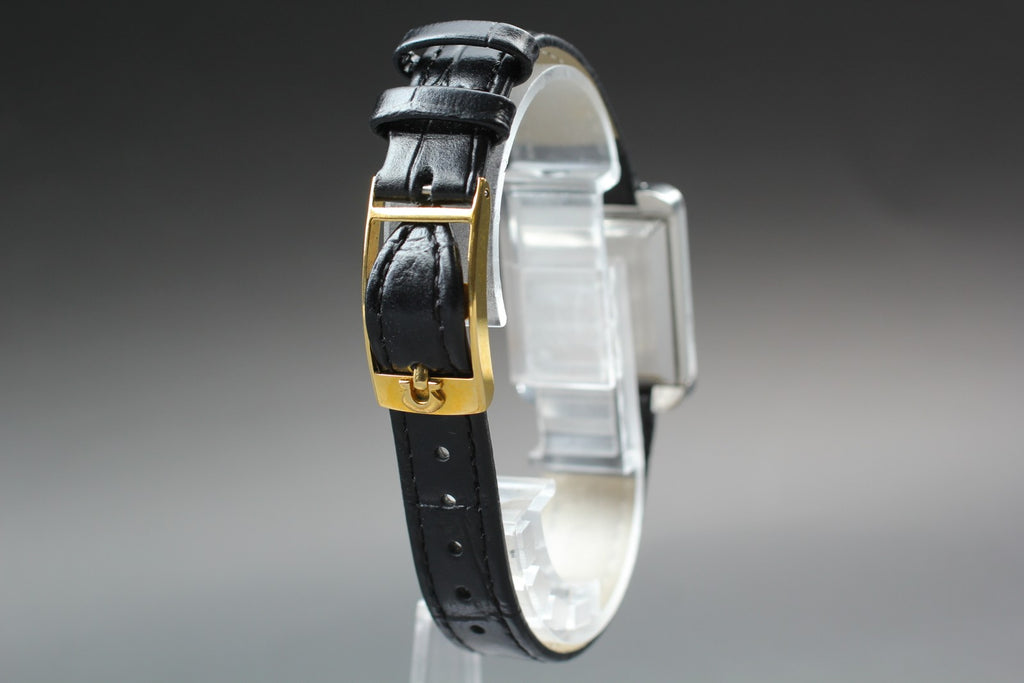 1978 OMEGA De Ville 23mm 511.0511 Manual 14K Bezel Black Women's Vintage Exc+5