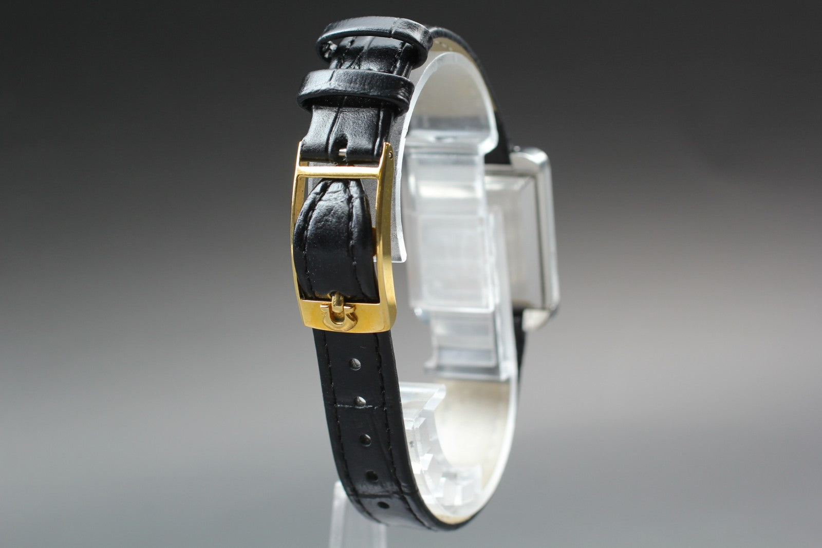1978 OMEGA De Ville 23mm 511.0511 Manual 14K Bezel Black Women's Vintage Exc+5