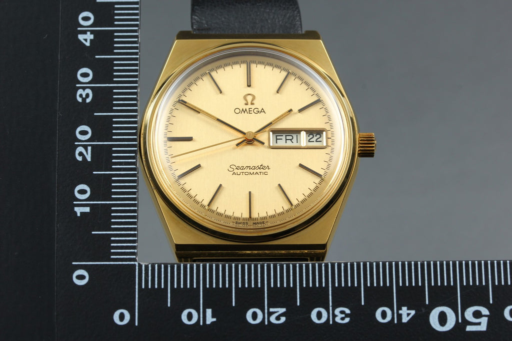 1979 Top MINT OMEGA Seamaster 35mm 166.0210 Automatic Gold Dial Men's Vintage