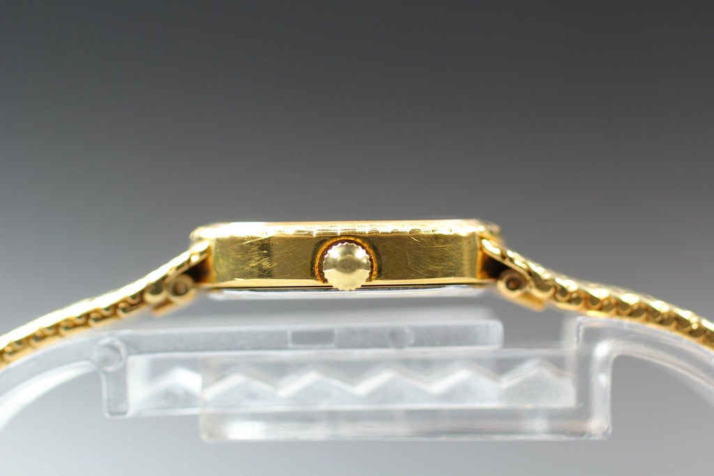 Near MINT Longines 963 3345 21mm Quartz Gold Plated Gold Dial Women's Vintage