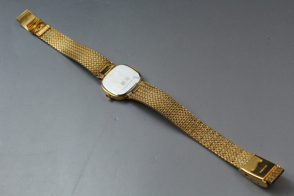 Near MINT Longines 963 3345 21mm Quartz Gold Plated Gold Dial Women's Vintage