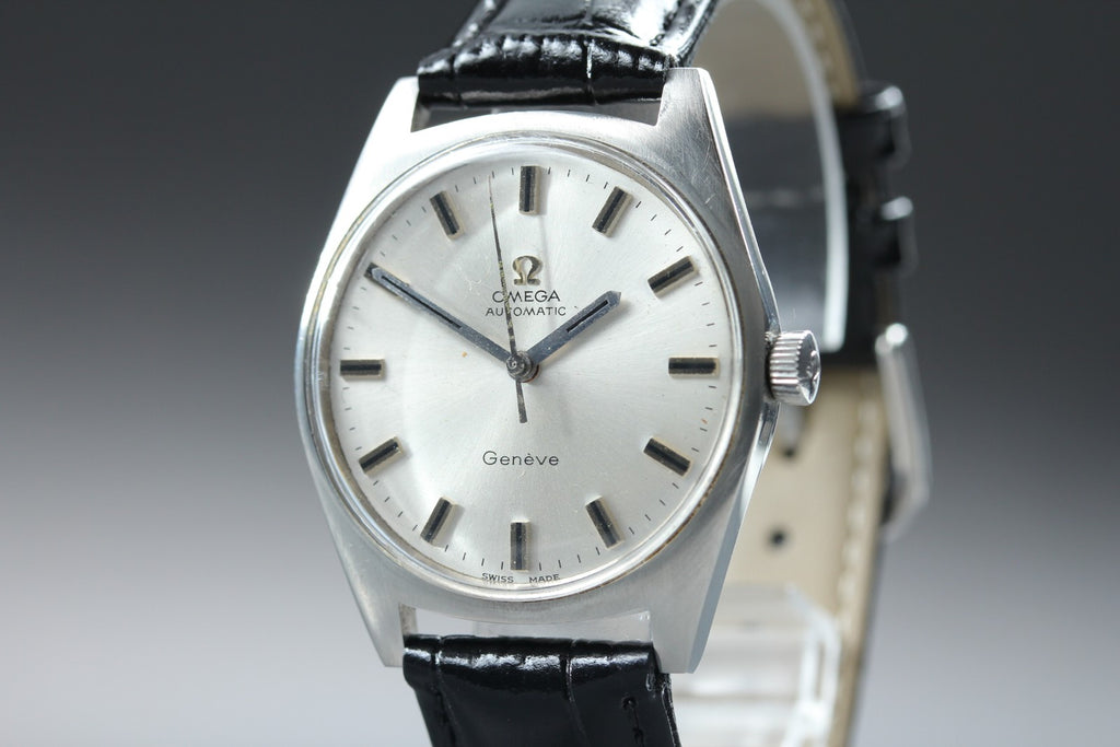 1968 Near MINT OMEGA Geneve 34mm 165.041 Automatic Silver Dial Men's Vintage