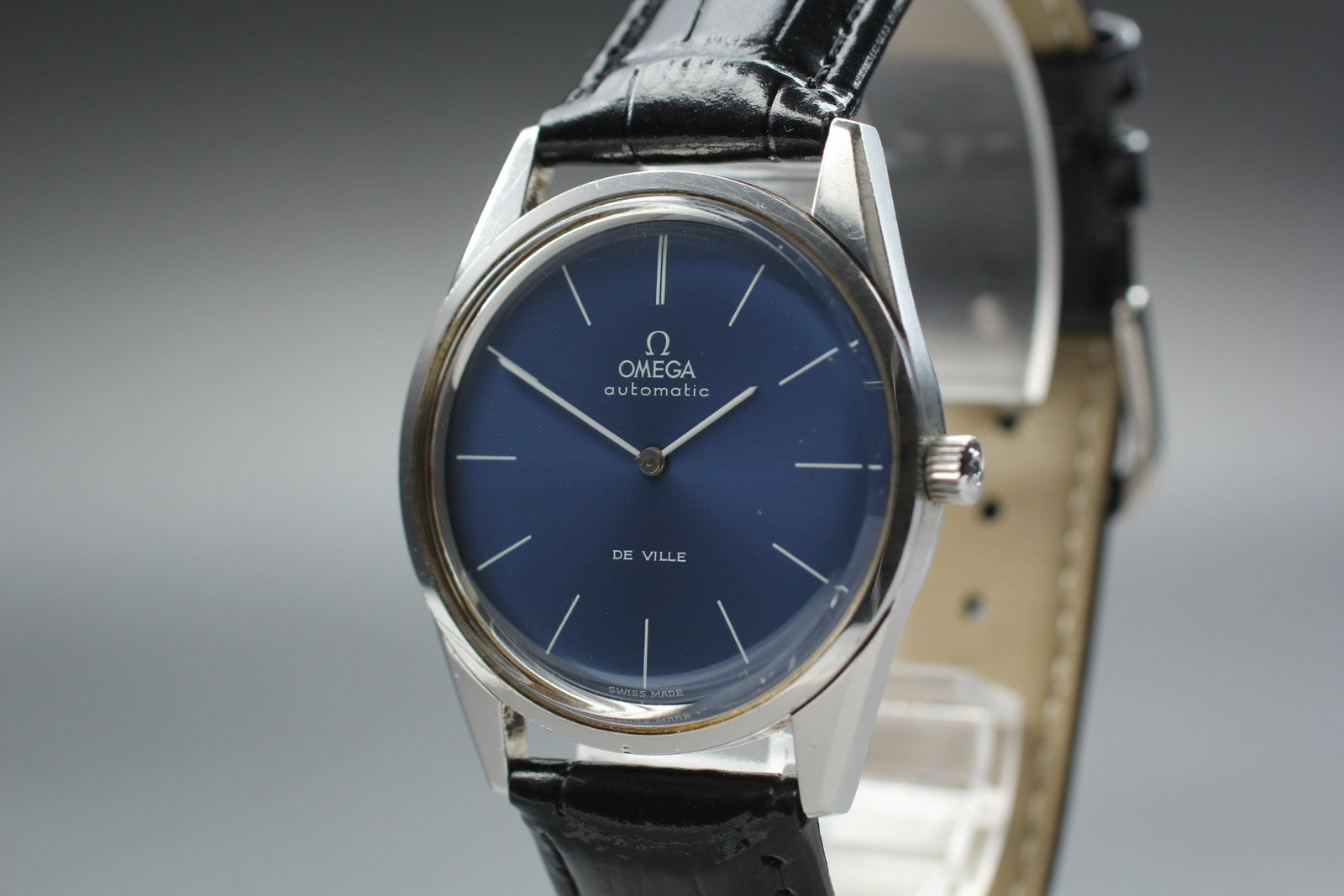 1973 Near MINT OMEGA De Ville 155.0019 34mm Automatic Navy Dial Men's Vintage