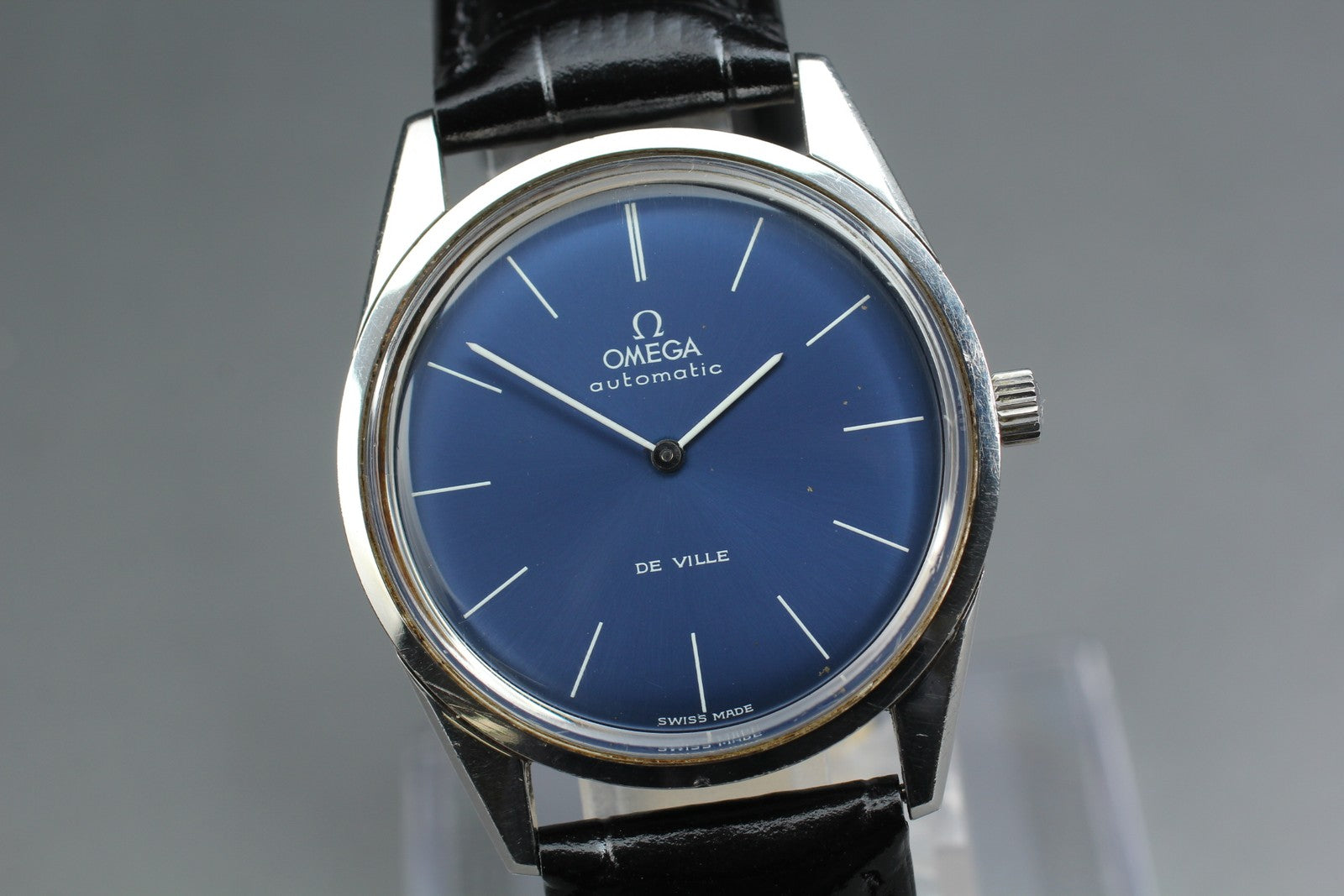 1973 Near MINT OMEGA De Ville 155.0019 34mm Automatic Navy Dial Men's Vintage