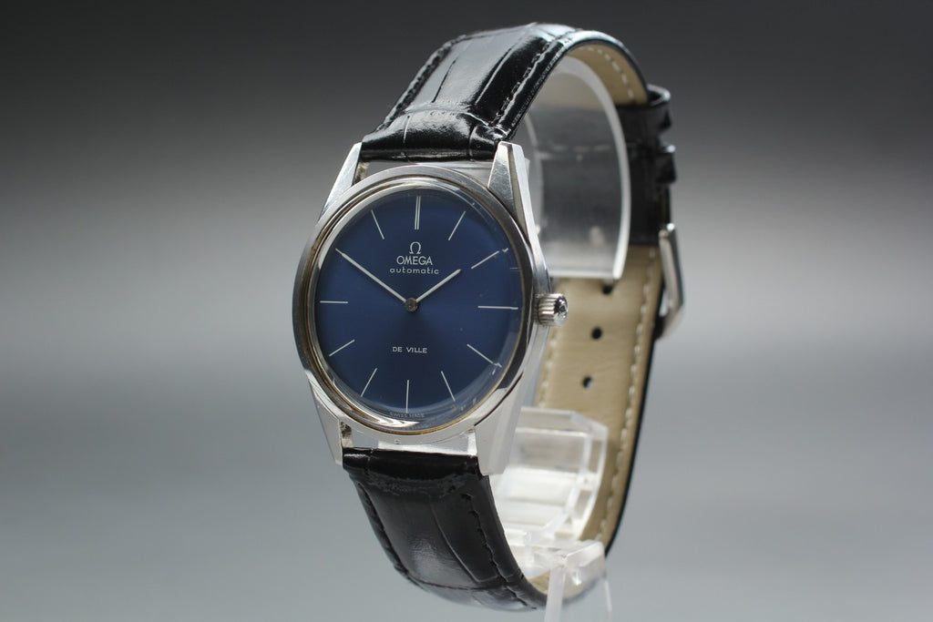 1973 Near MINT OMEGA De Ville 155.0019 34mm Automatic Navy Dial Men's Vintage