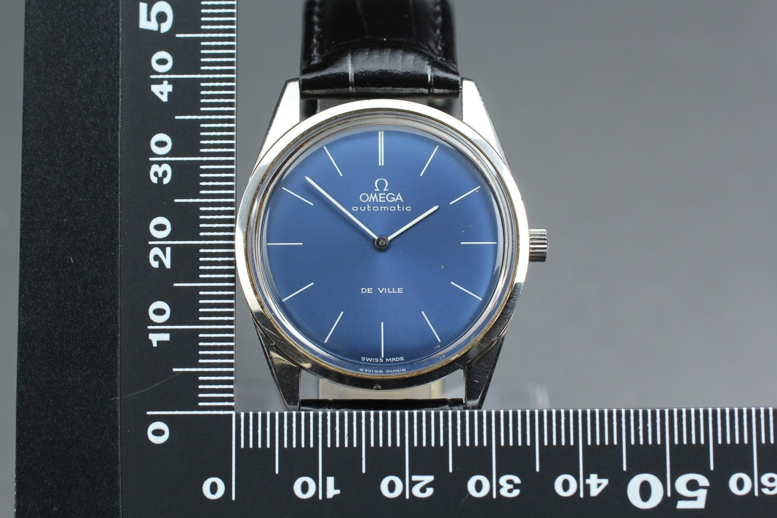 1973 Near MINT OMEGA De Ville 155.0019 34mm Automatic Navy Dial Men's Vintage