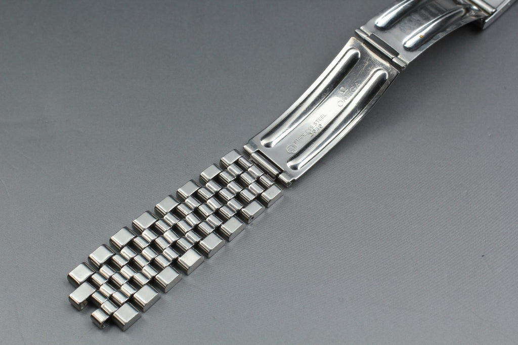 OMEGA Brick Bracelet FF518/1040 19mm Stainless steel Silver Men's Vintage Exc+5