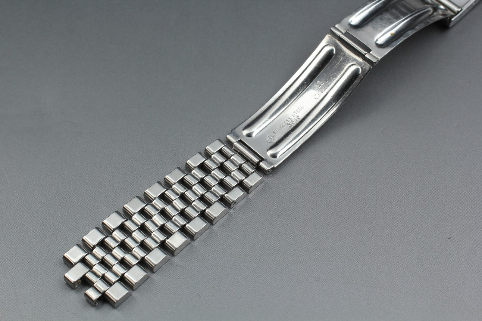 OMEGA Brick Bracelet FF518/1040 19mm Stainless steel Silver Men's Vintage Exc+5