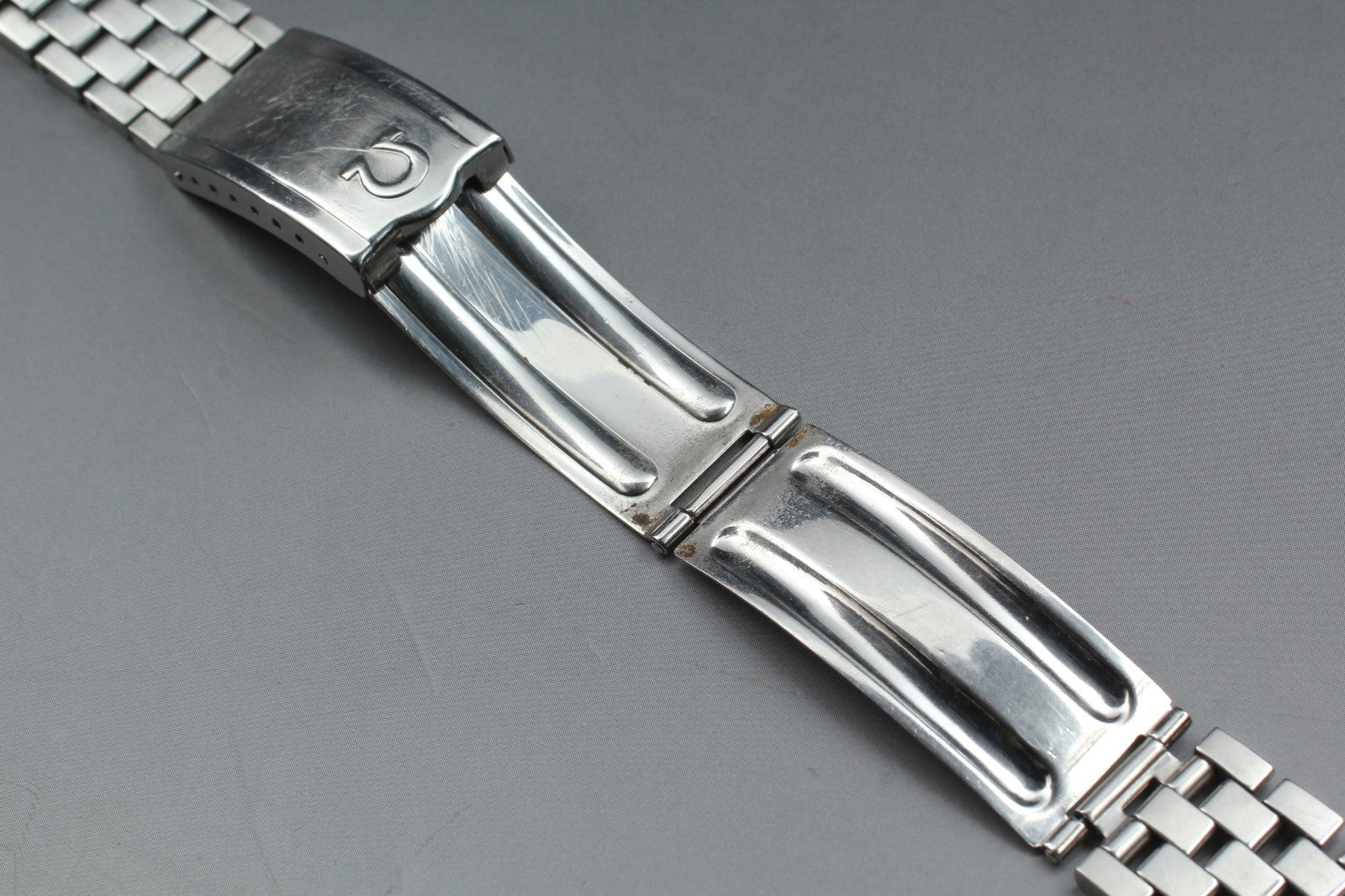OMEGA Brick Bracelet FF518/1040 19mm Stainless steel Silver Men's Vintage Exc+5