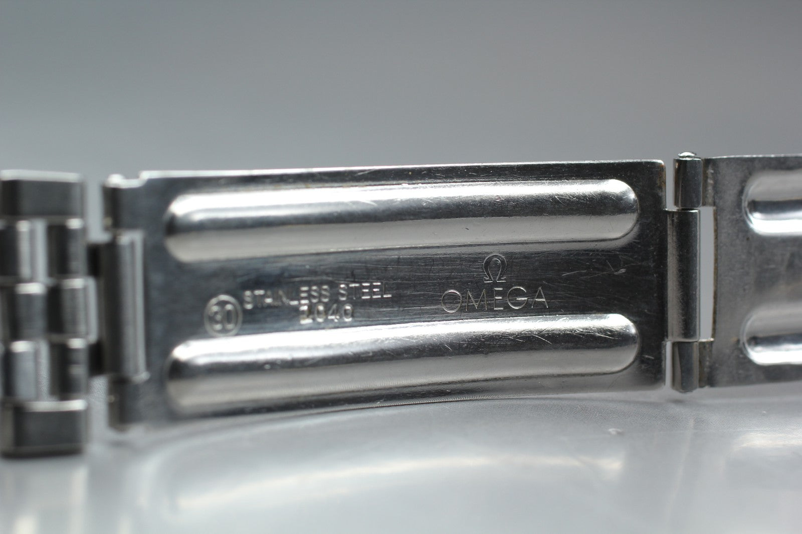 OMEGA Brick Bracelet FF518/1040 19mm Stainless steel Silver Men's Vintage Exc+5