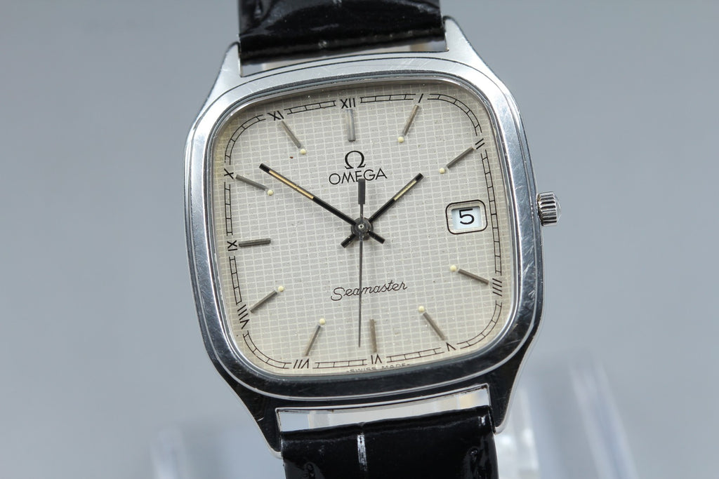 1987 Near MINT OMEGA Seamaster 196.0311 31mm Quartz Silver Roman Dial Men's