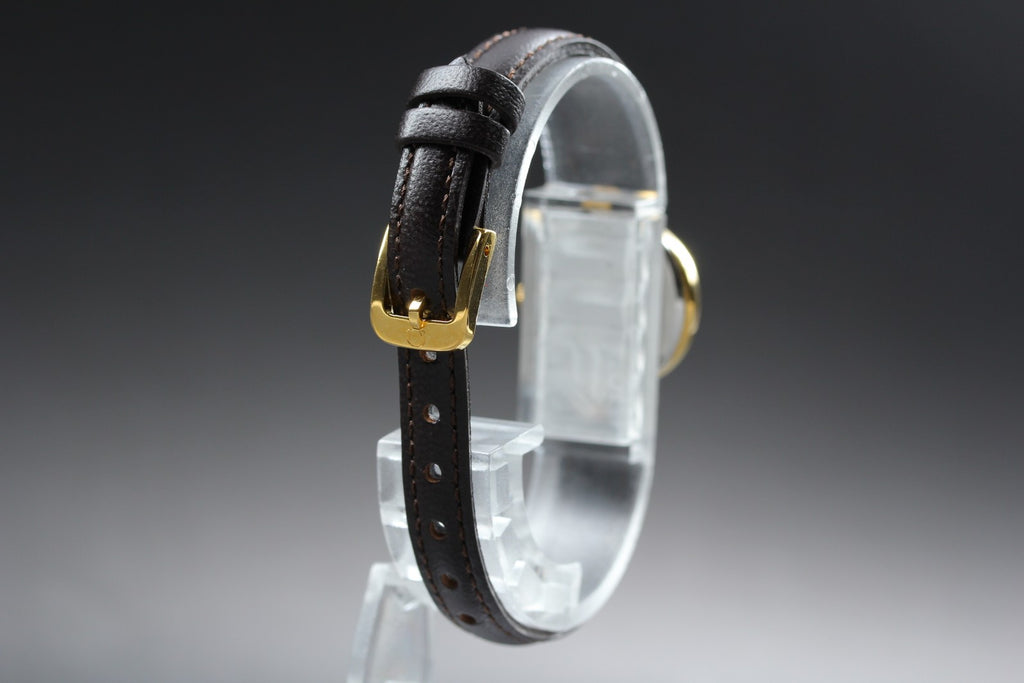 1984 Near MINT OMEGA De Ville 20mm 595.0068 Quartz White Dial Women's Vintage