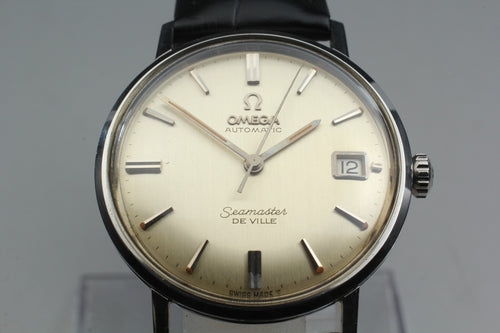 Near MINT OMEGA Seamaster De Ville 34mm Automatic Silver Dial Men's Vintage