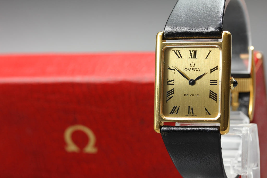 1975 Near MINT/Box, Paper OMEGA De Ville 24mm 511.0404 Manual Roman Tank Unisex