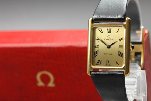 1975 Near MINT/Box, Paper OMEGA De Ville 24mm 511.0404 Manual Roman Tank Unisex
