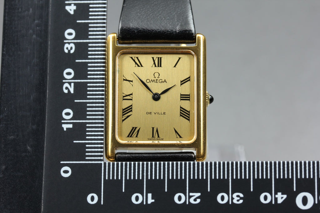 1975 Near MINT/Box, Paper OMEGA De Ville 24mm 511.0404 Manual Roman Tank Unisex