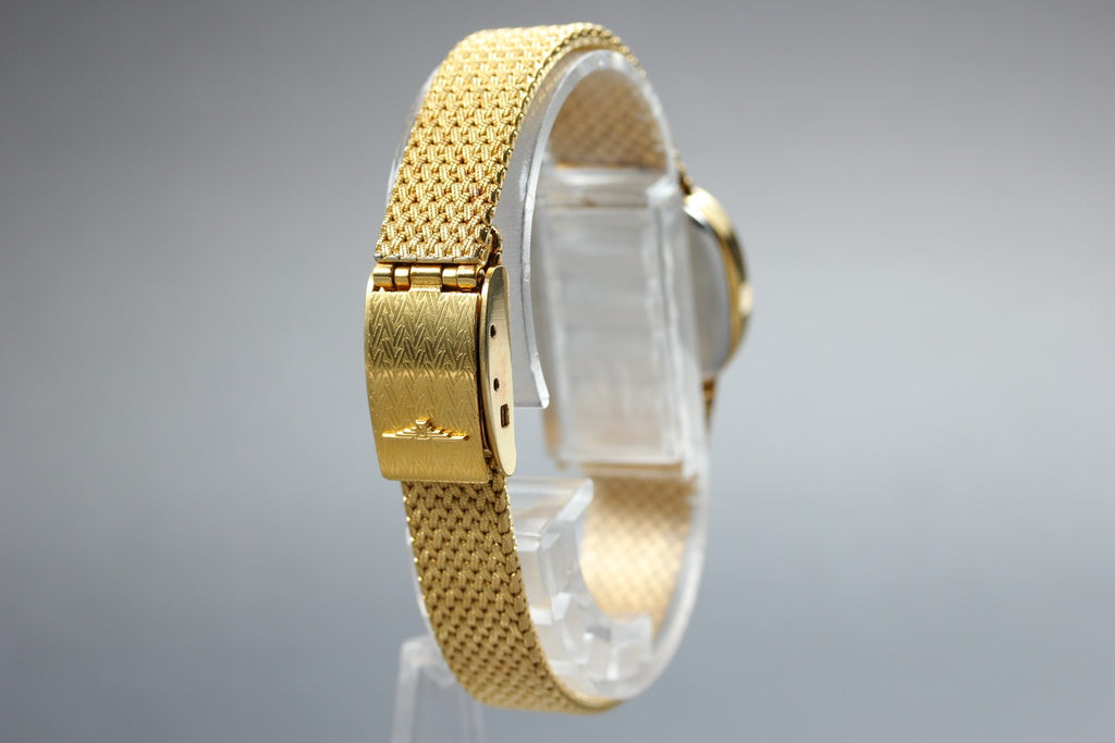 Near MINT LONGINES 961 3267 21mm Quartz Gold Plated Gold Dial Women's Vintage