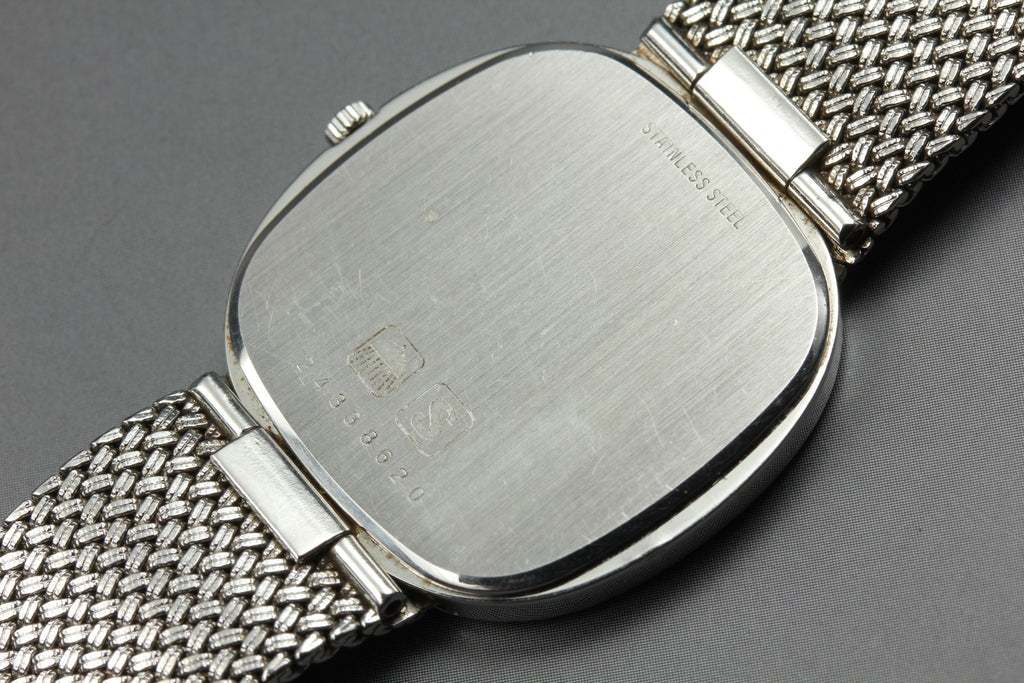 Near MINT LONGINES 976 3386 30mm Quartz Stainless steel Silver Dial Men Vintage