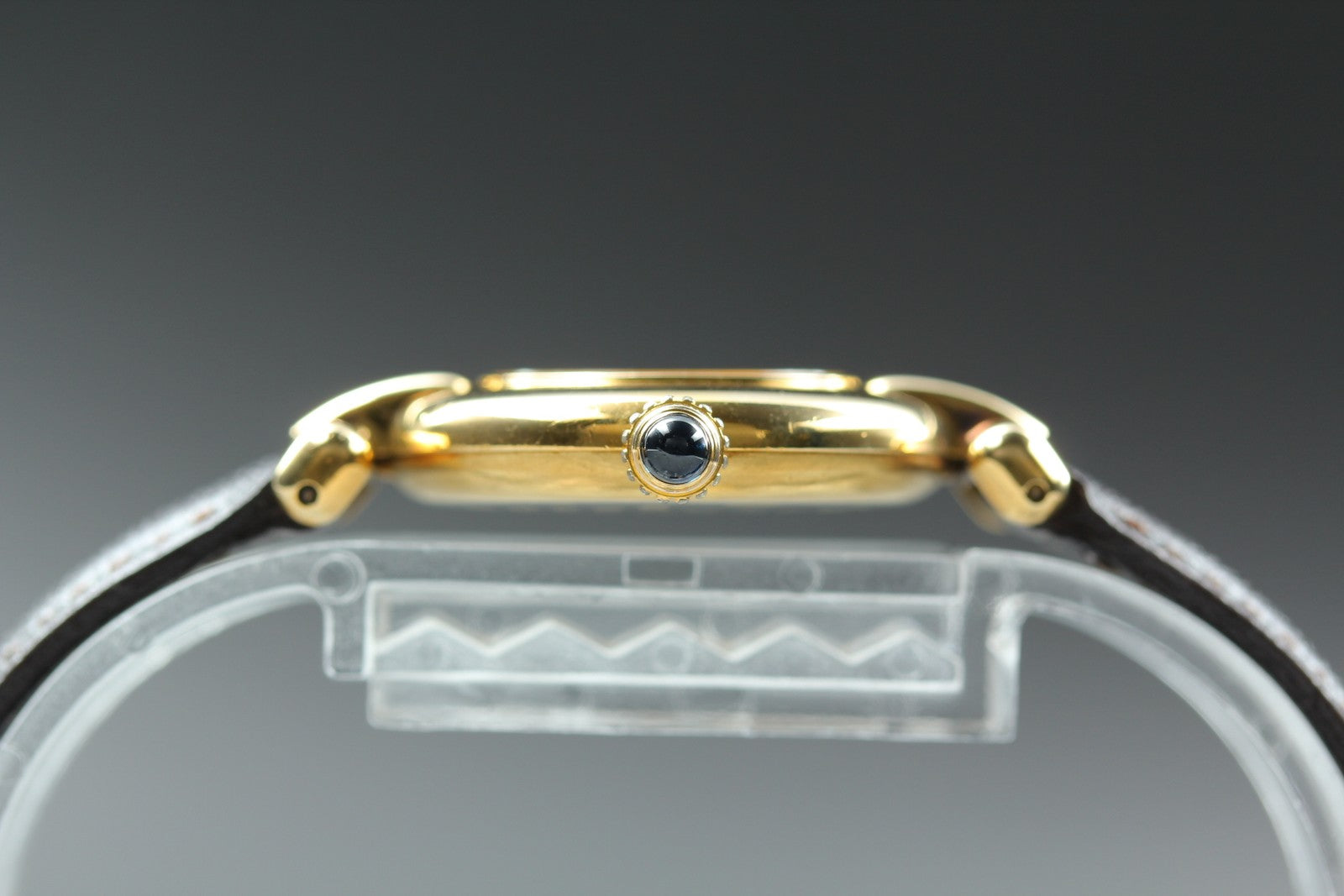 Near MINT Cartier Must de Colisee SM Vermeil 590002 24mm Quartz Black Dial Women