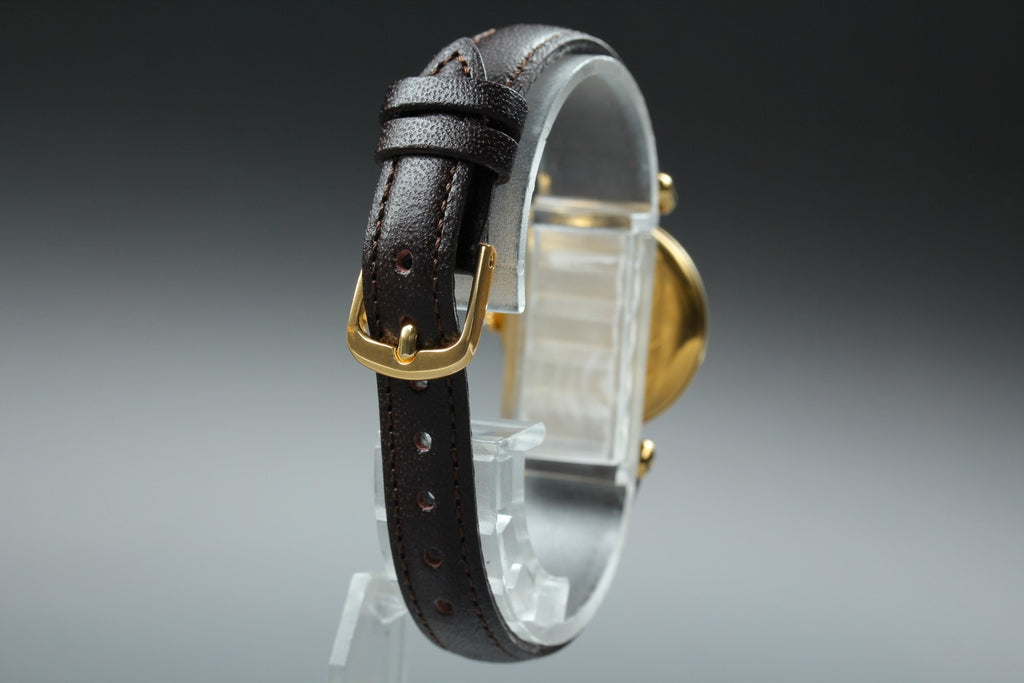 Near MINT Cartier Must de Colisee SM Vermeil 590002 24mm Quartz Black Dial Women