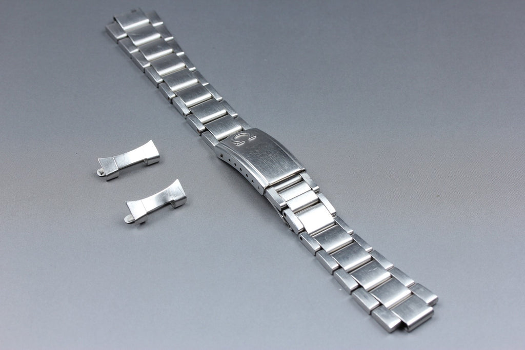 Near MINT OMEGA Bracelet FF605/1168 18mm Stainless Steel Silver Men's Vintage