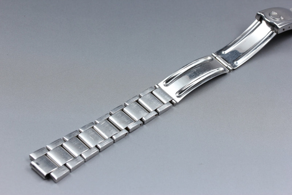 Near MINT OMEGA Bracelet FF605/1168 18mm Stainless Steel Silver Men's Vintage