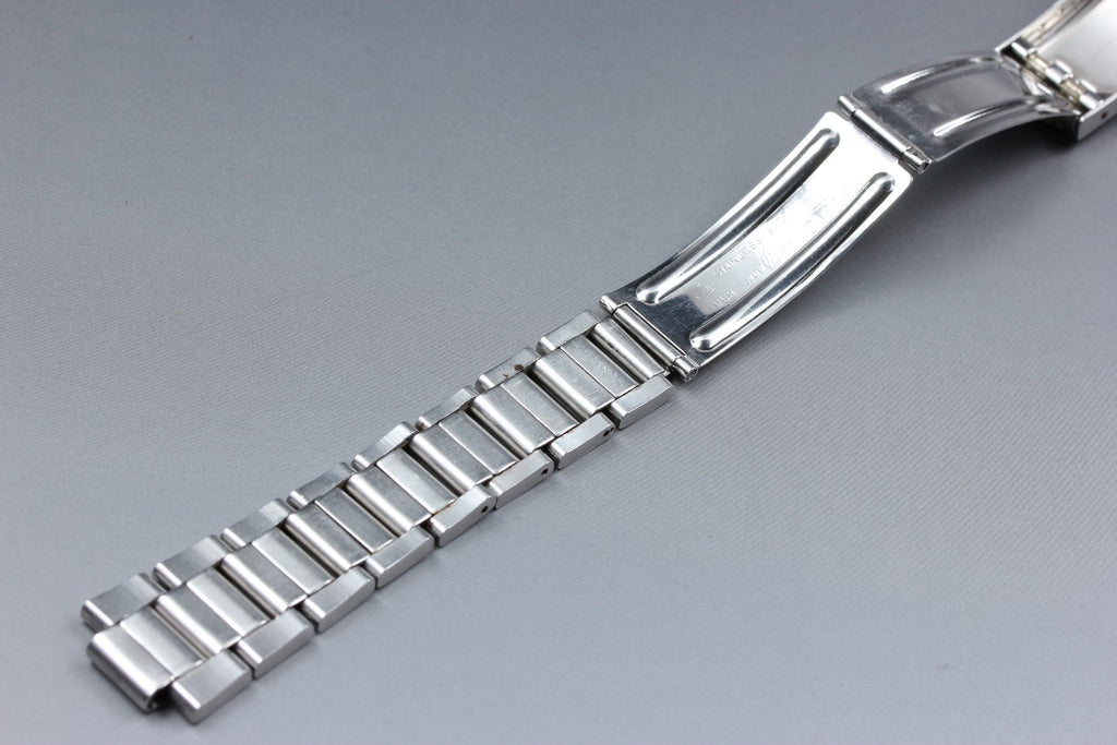 Near MINT OMEGA Bracelet FF605/1168 18mm Stainless Steel Silver Men's Vintage