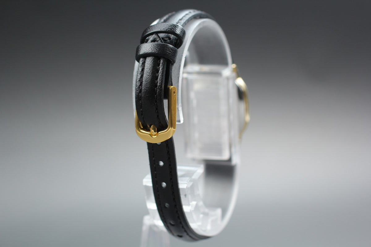 1984 Near MINT OMEGA De Ville 17mm 591.0256 Quartz Gold Dial Women's Vintage
