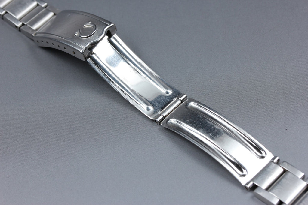 Near MINT OMEGA Bracelet FF605/1168 18mm Stainless Steel Silver Men's Vintage
