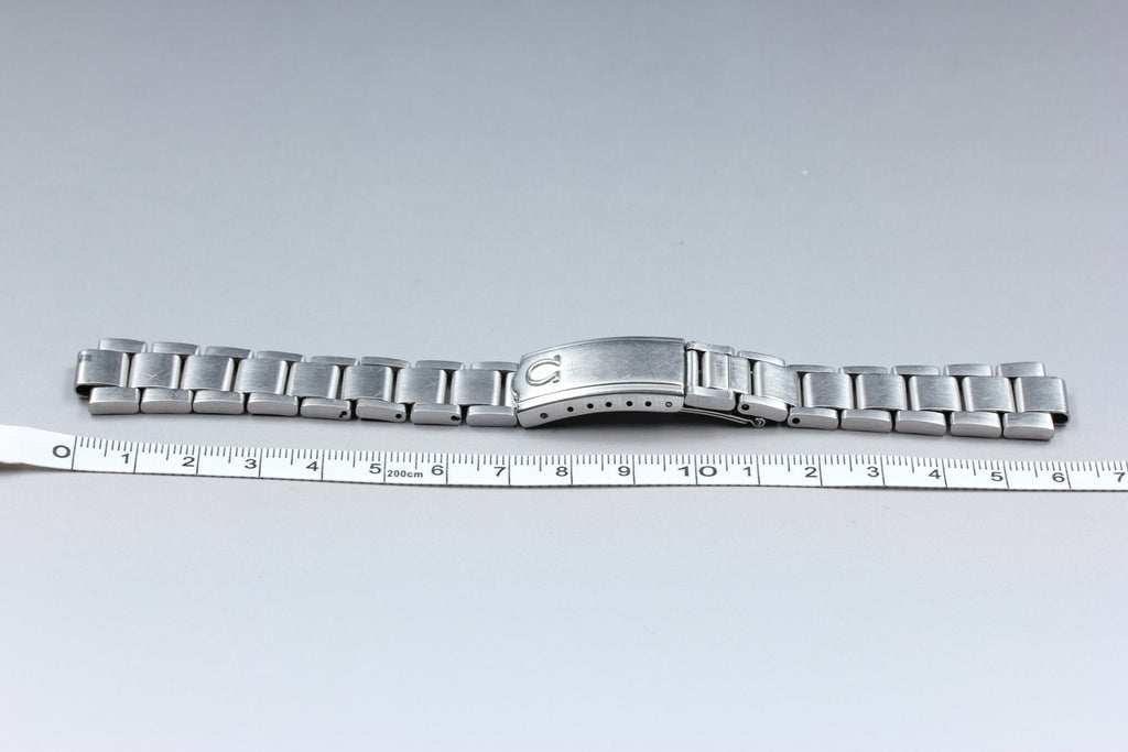 Near MINT OMEGA Bracelet FF605/1168 18mm Stainless Steel Silver Men's Vintage