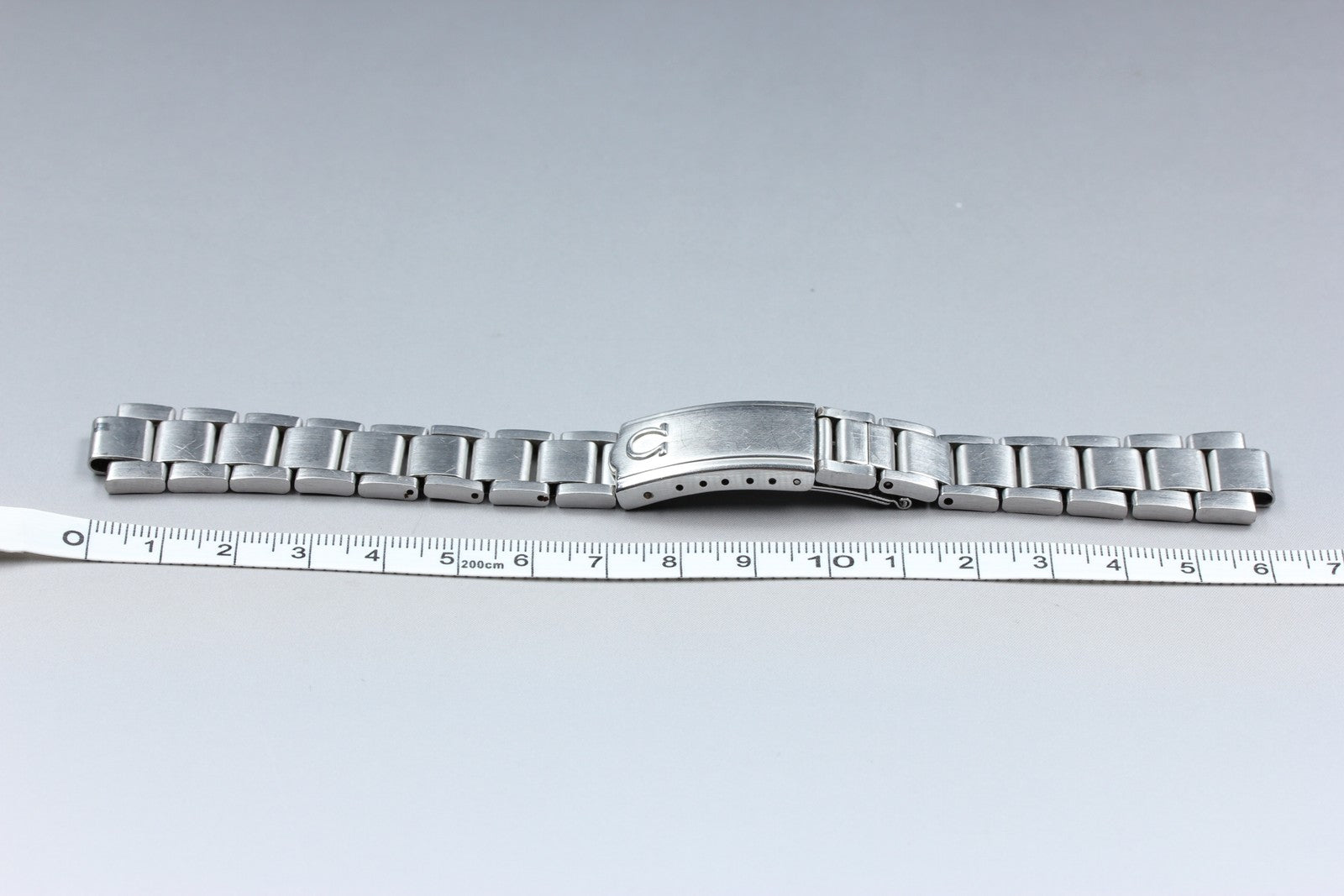 Near MINT OMEGA Bracelet FF605/1168 18mm Stainless Steel Silver Men's Vintage