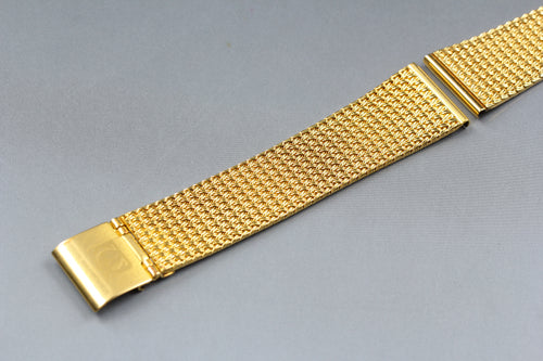 Near MINT OMEGA Milanese/Mesh Band 18mm Gold Plated Bracelet Men's Vintage