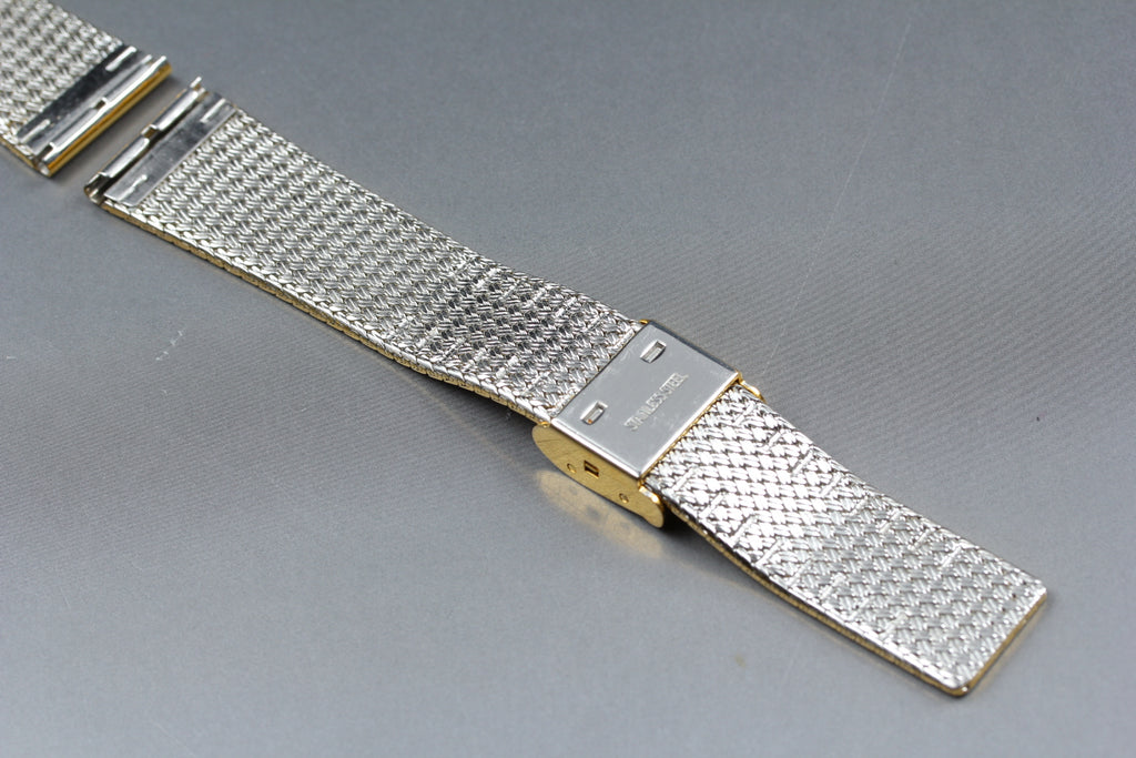 Near MINT OMEGA Milanese/Mesh Band 18mm Gold Plated Bracelet Men's Vintage