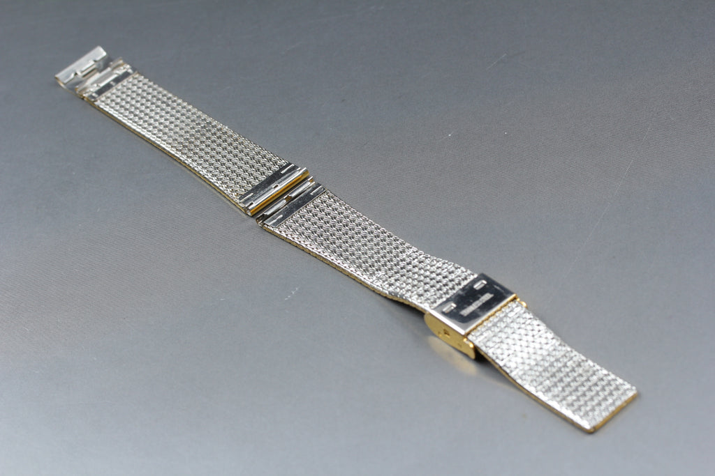 Near MINT OMEGA Milanese/Mesh Band 18mm Gold Plated Bracelet Men's Vintage